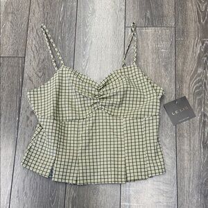 Le Lis Green Plaid Camisole